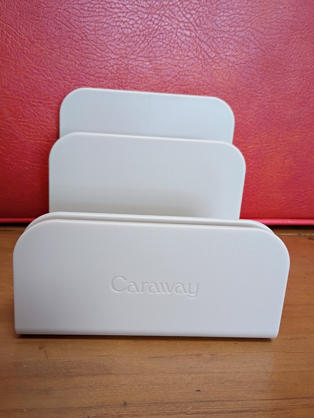 Caraway Bakeware Organizer Rack Cream Beige Single Piece Baking Pan Holder